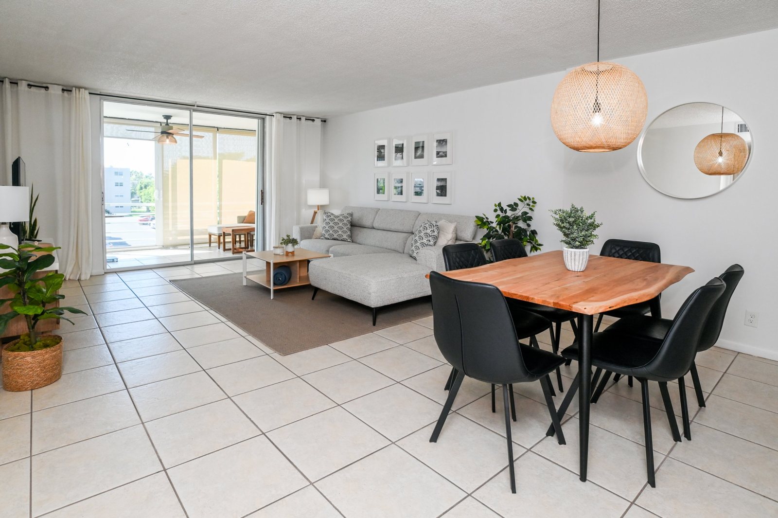 Furnished living and dining area at 314 SE 10th St #307, Dania Beach